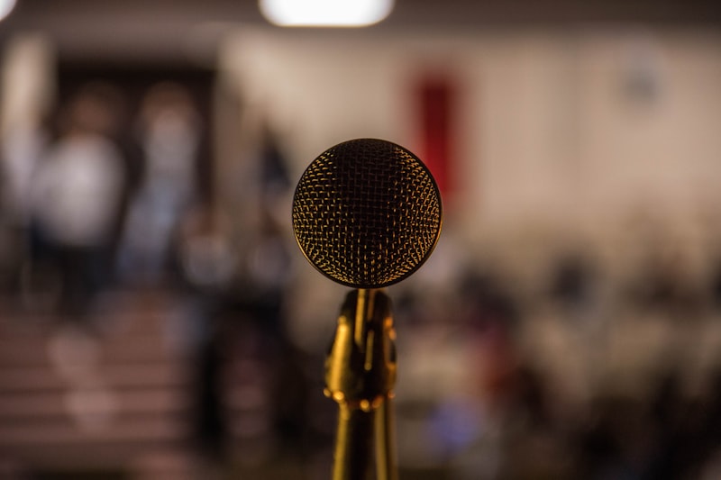 Microphone at podium